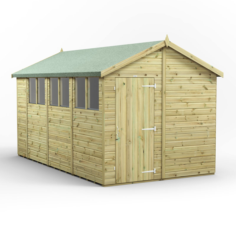 Powersheds 14 x 8ft Premium Pressure Treated Timber Apex Garden Shed