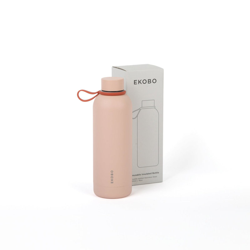 Bouteille d'eau isolée en acier inoxydable EKOBO - 16 oz, Rosé