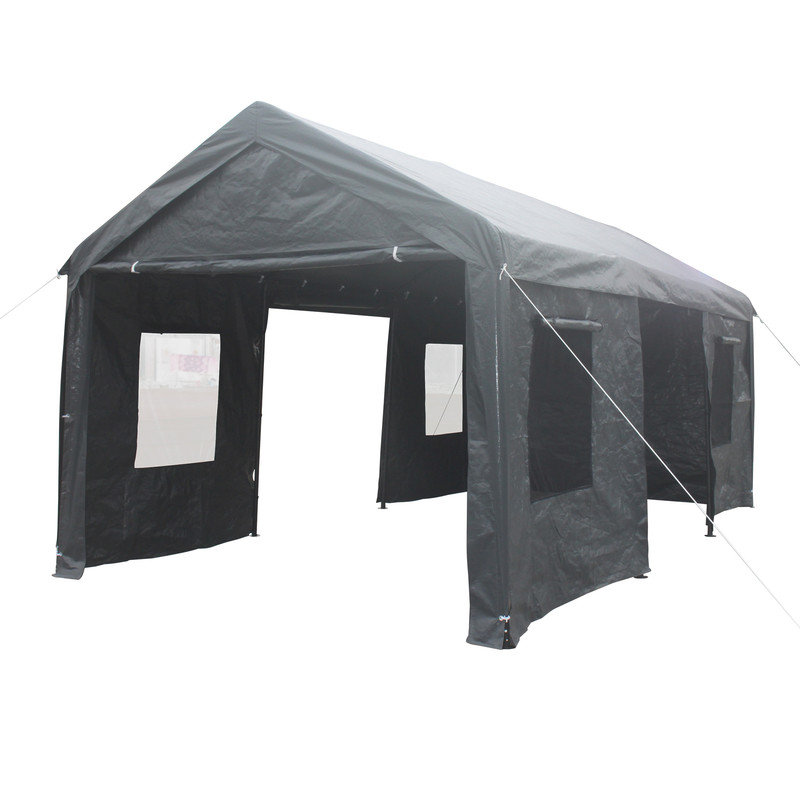 Party Tent Heavy Duty Outdoor Portable Garage Ventilated Canopy Carports Car Shelter, Grey