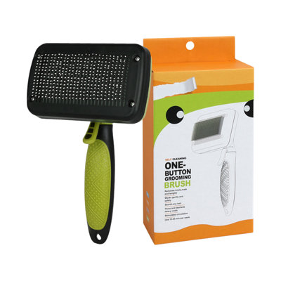 Peigne pour animaux démêlant épilateur à aiguilles auto-nettoyant pour chien, orange