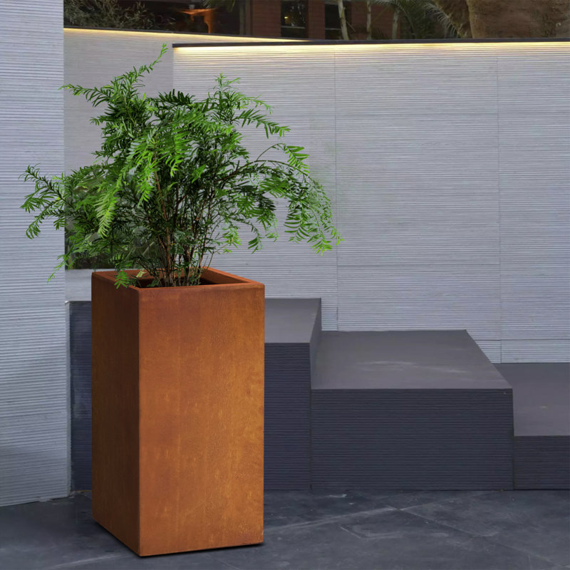 Rosston Pot Planter, Faux Weathering Steel