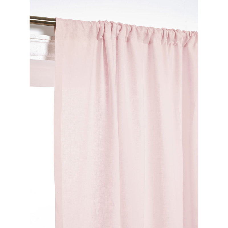 Linen Curtain with Rod Pocket, Pink, 52" W x 144" L