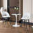 Modern 360Â° Rotatable PU Upholstered Bar Stool Set of 2 with Metal Legs-207320031