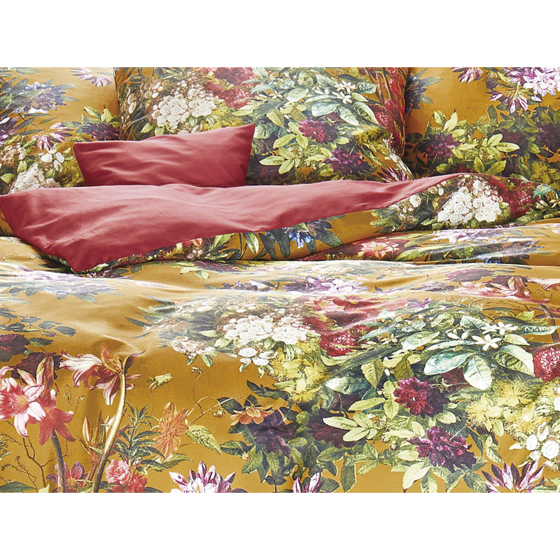 Cotton Reversible Modern Contemporary Duvet Cover Set, 140 x 200cm Duvet Cover + 1 Pillowcase (70 x 80), Honey