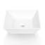 Lavabo de meuble-lavabo de comptoir carré en céramique blanc 16 po x 16 po x 4,92 po Sinber