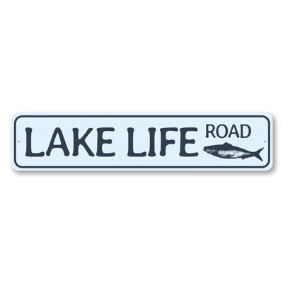 Plaque en aluminium Lake Life Road