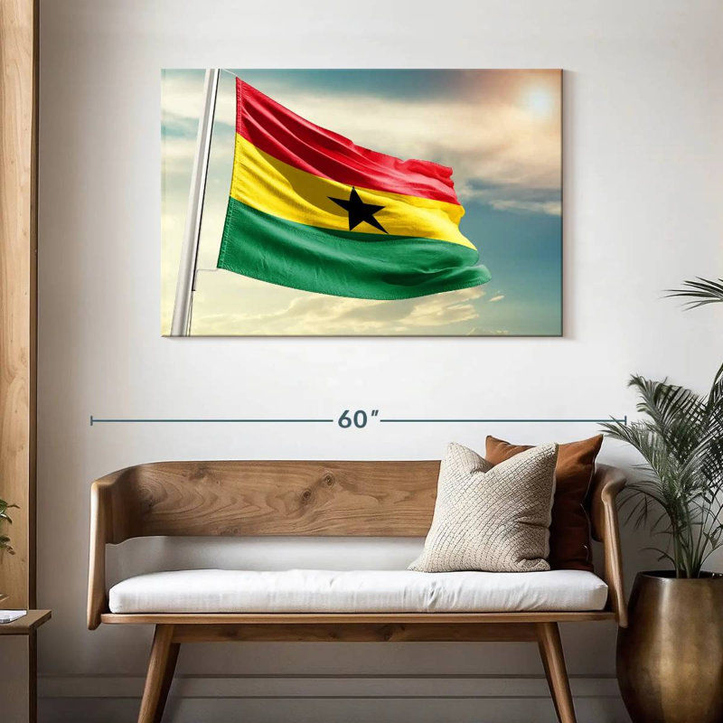 Borges Waving Ghana Flag, 30" H x 45" W