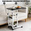Table d'appoint mobile en forme de C pour ordinateur portable avec roulettes