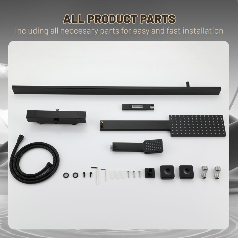 All-In-One Kit with Rough in-Valve, Matte Black
