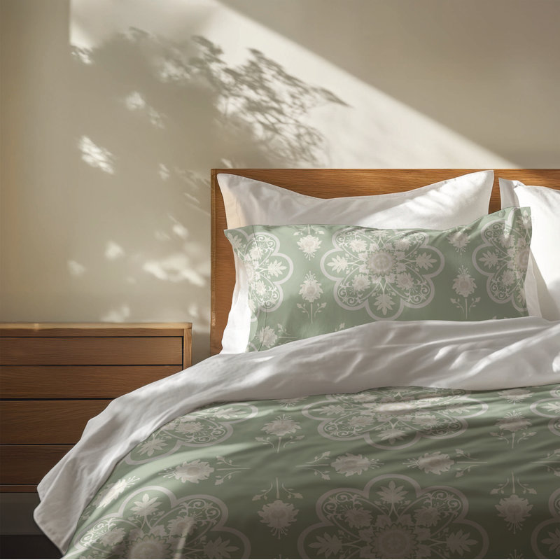 Skye Decorative Lightweight Comforter Set, Queen Comforter + 2 Standard Pillowcases, Sage