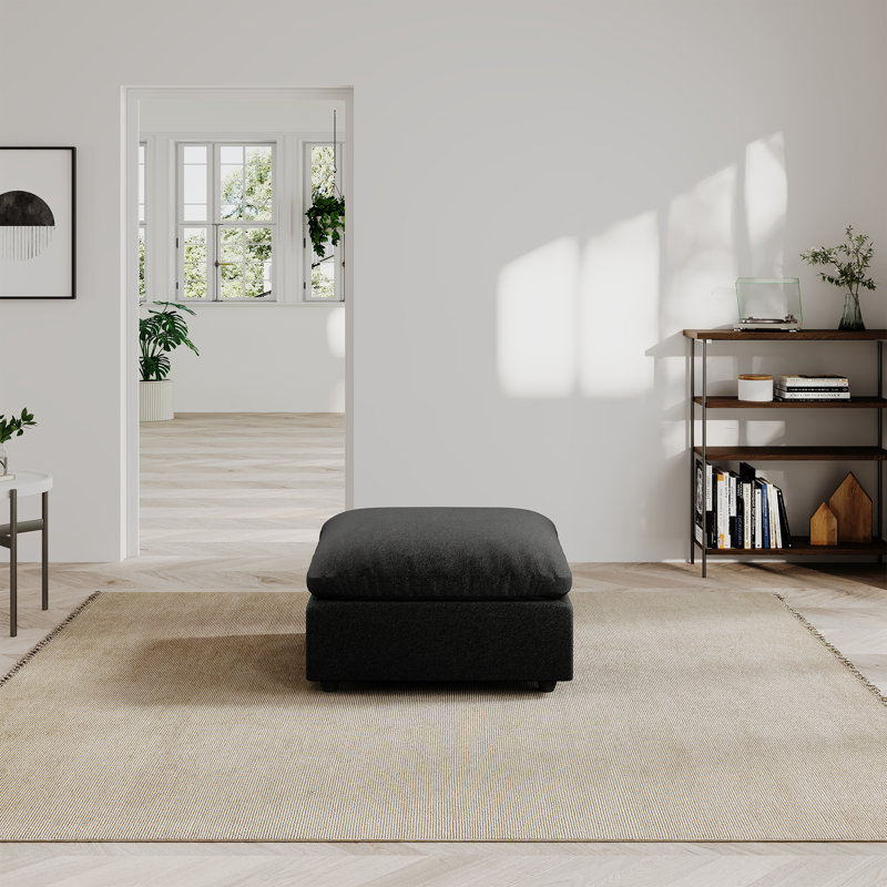Canapé avec repose-pieds Cloud, Noir