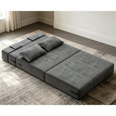 Canapé-lit convertible 4-en-1 de 76 po avec dossier réglable, canapé-lit avec housse lavable et coussin pour petits espaces