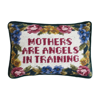 Mothers And Angels In Training Needlepoint Throw Pillow