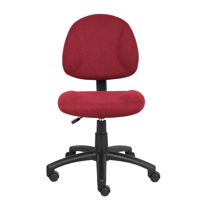 Jea Swivel Posture Chair, Contoured Back, Burgundy Red Tweed, Wheels, Burgundy Red