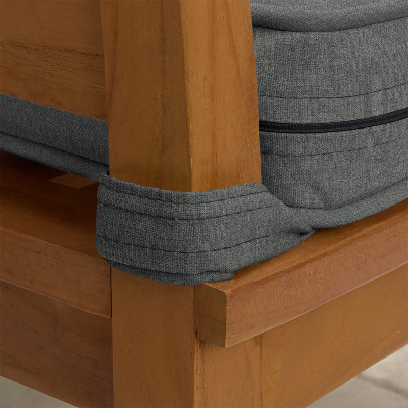 ARDEN Foam Outdoor Double Welted Round Back Seat Cushion, 20 x 19, made with ProFoam, Heathered Charcoal