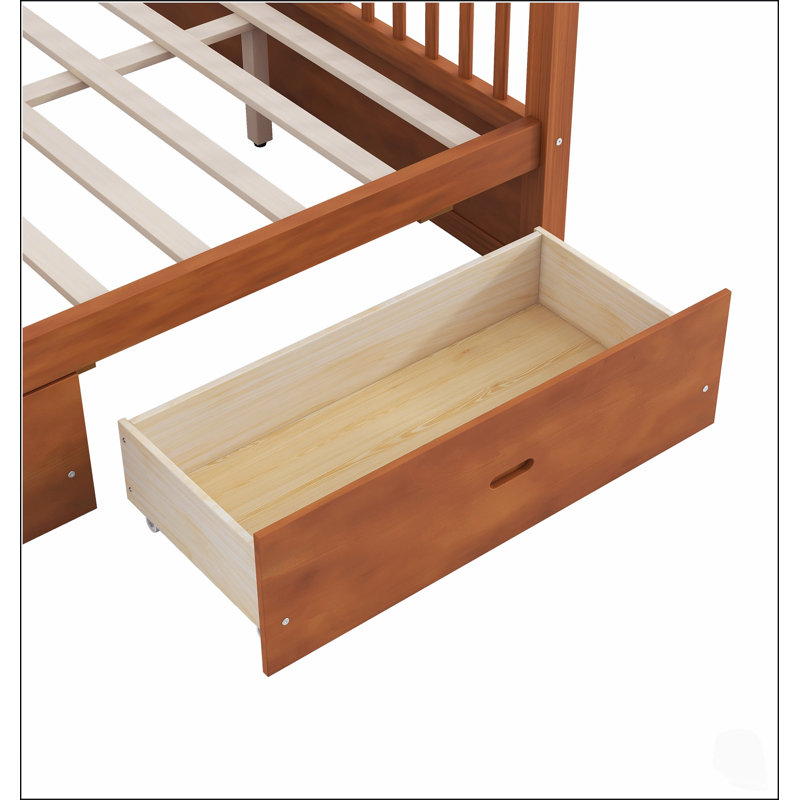 Lit à baldaquin en bois Queen Size avec tiroirs de rangement, durable et élégant pour les chambres modernes, Grand lit