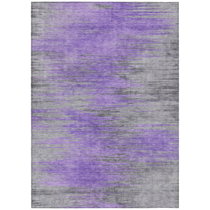 Tapis extérieur lavable abstrait gris et gris anthracite 10 pi x 14 pi