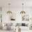 2 Pack Gold Pendant Lights Kitchen Island 16 Inch Dome Pendant Light, Modern Farmhouse Pendant Light for Kitchen Island, Dining Room, Cafe, Bar-115827984