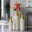 Ensemble de 3 vases gigognes en métal, vases décoratifs blanc antique et or pour salon et entrée