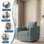 Fauteuil d'appoint pivotant à 360 °, fauteuil en similicuir moderne avec dossier ergonomique et coussin confortable pour le salon et la chambre à coucher-1259184301