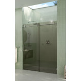 Equinox 56 - 60 in. x 78 in. Fully Frameless Gray Tinted Sliding Shower Door