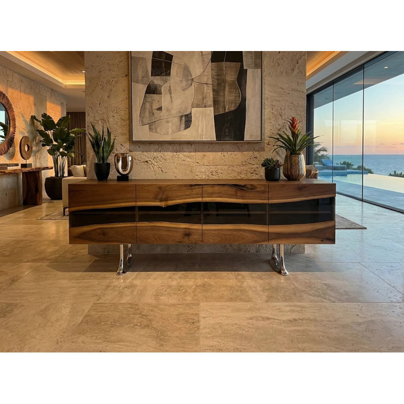 Milon 78.7 in. W Solid Wood Credenza