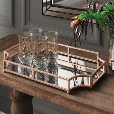 Connie Mirrored Glass Tray
