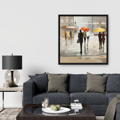 " Abstract Passersby With Umbrellas "