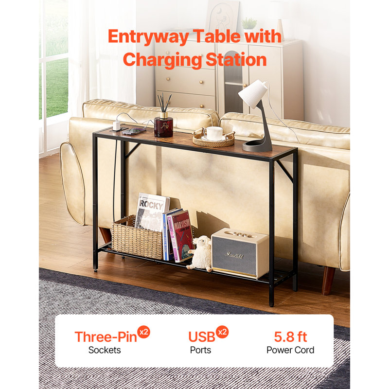 Table de chevet à console étroite 41,7 po pour entrée et salon