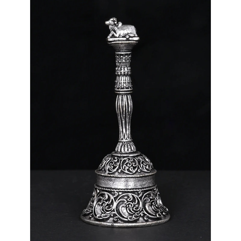 Cloche Nandi 3 pouces en laiton avec placage d'argent