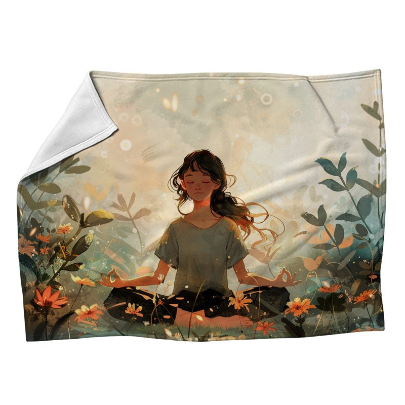 Jeté en molleton Meditation - Jeté de fantaisie pour canapés ou lits, L 60 po x L 80 po
