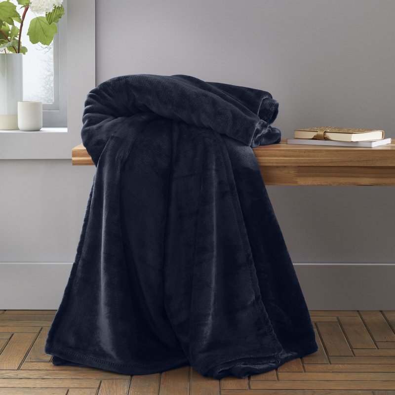 Raschel Velvet Touch Blanket Throw, Silver, 200cm x 240cm