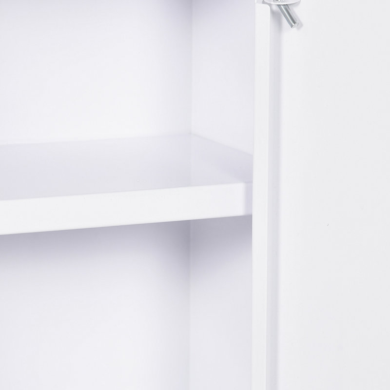 Armoire murale de salle de bain et de cuisine 16 po x 21 po, verrouillable, acier à 3 niveaux, blanc, armoire sécurisée avec verrous 16 po x 21 po, pour la cuisine