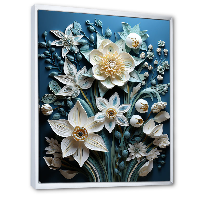 Décoration murale Snodrops Milk Flower Of The Snow I - Snowdrops, Cadre flottant blanc, H 20 po x l 12 po x P 1 po
