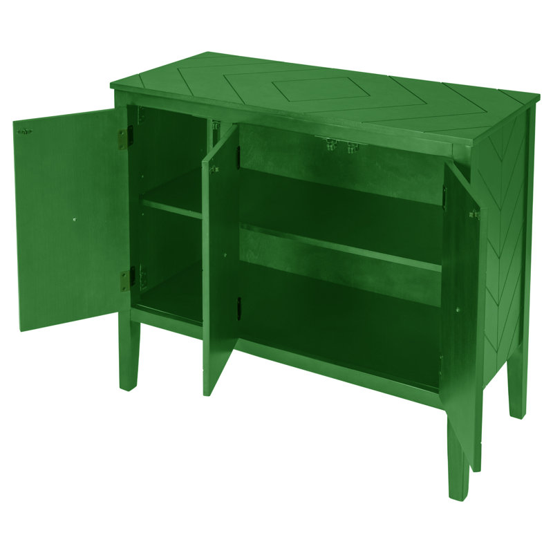 37" Wide Sideboard With Storage, Green