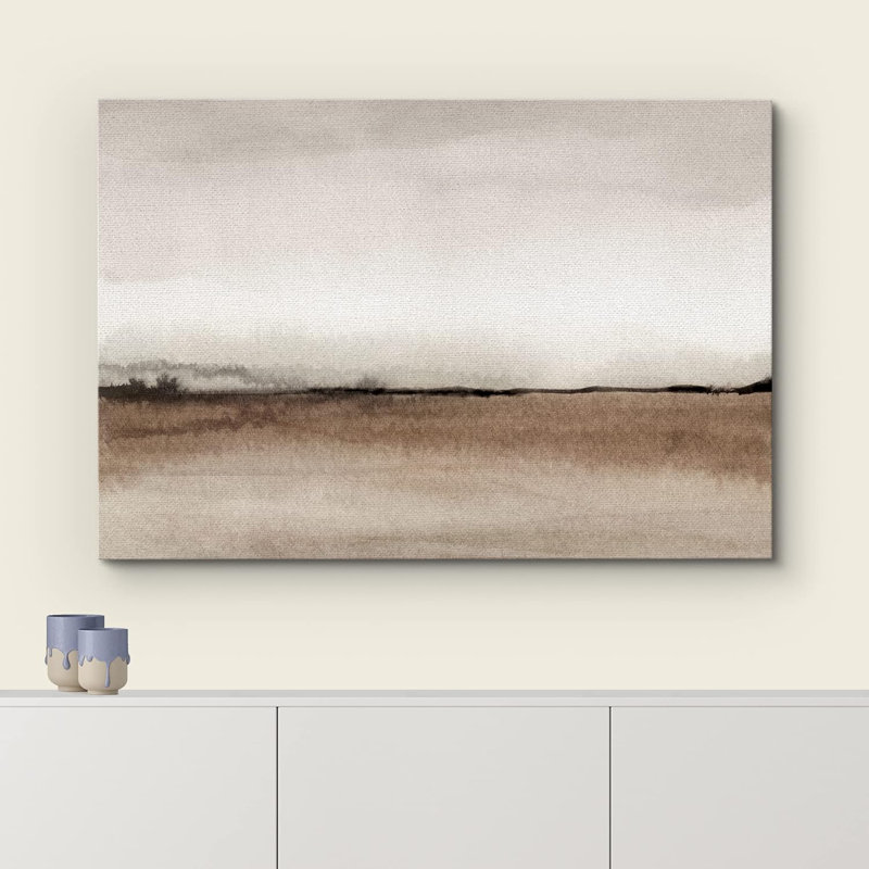 «Minimal Landscape Minimal Brown Pastel Valley Wilderness» sur toile, H 24 po x l 36 po, Toile tendue