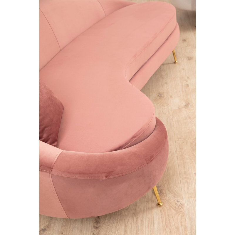 Canapé rembourré 100,4 po Monaco, Rose 100 % polyester