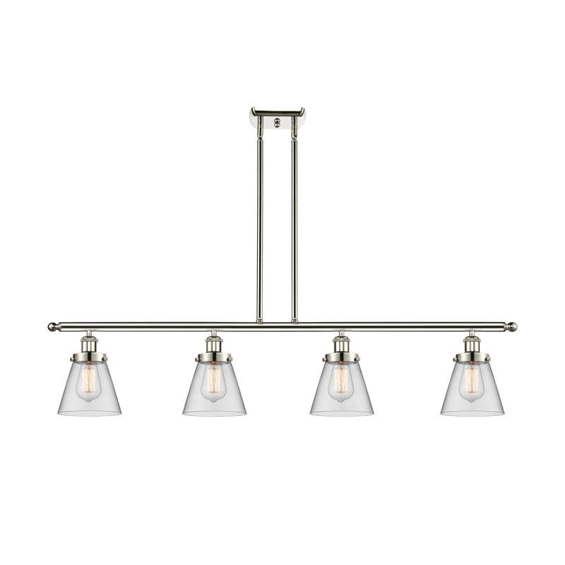 Wilmoth 4 - Light Kitchen Island Pendant, Clear, Polished Nickel, No Bulb Included