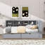 Lit de jour simple en bois avec deux tiroirs intégrés et tablette de rangement-1188052205