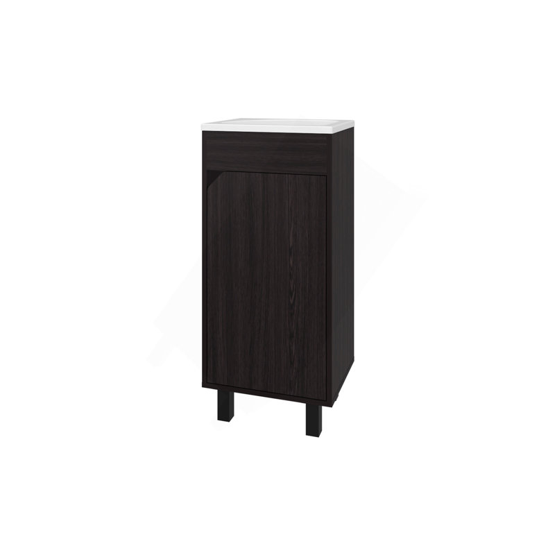Meuble-lavabo en quartz avec lavabo intégré, wengé, Wengé