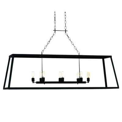 Luminaire suspendu linéaire à 8 lumières pour îlot de cuisine Vegas