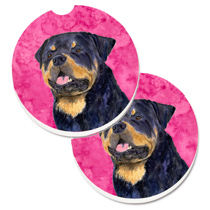 Sous-verre barbu collie voiture, Rottweiler