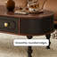 Table basse rétro ovale multifonctionnelle avec rangement