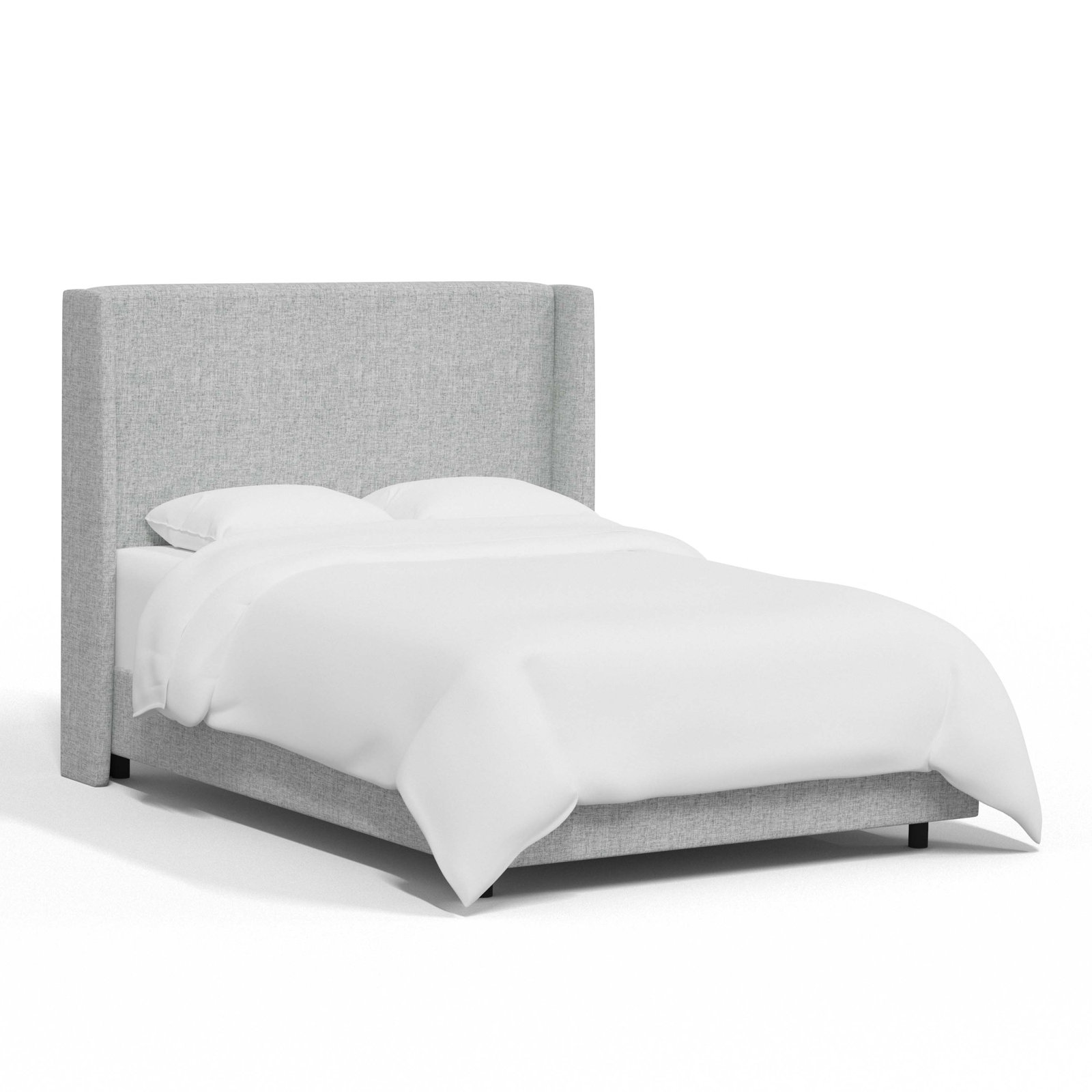 Tilly Upholstered Wingback Bed, Zuma Pumice Textured Linen, Twin