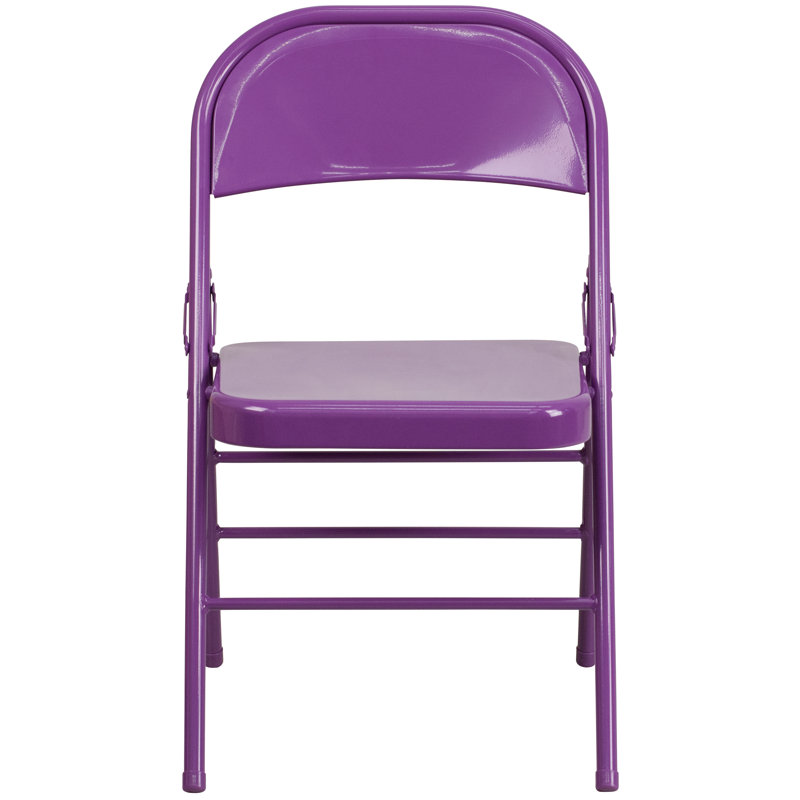 Chaise pliante en métal Oliverson, Mauve