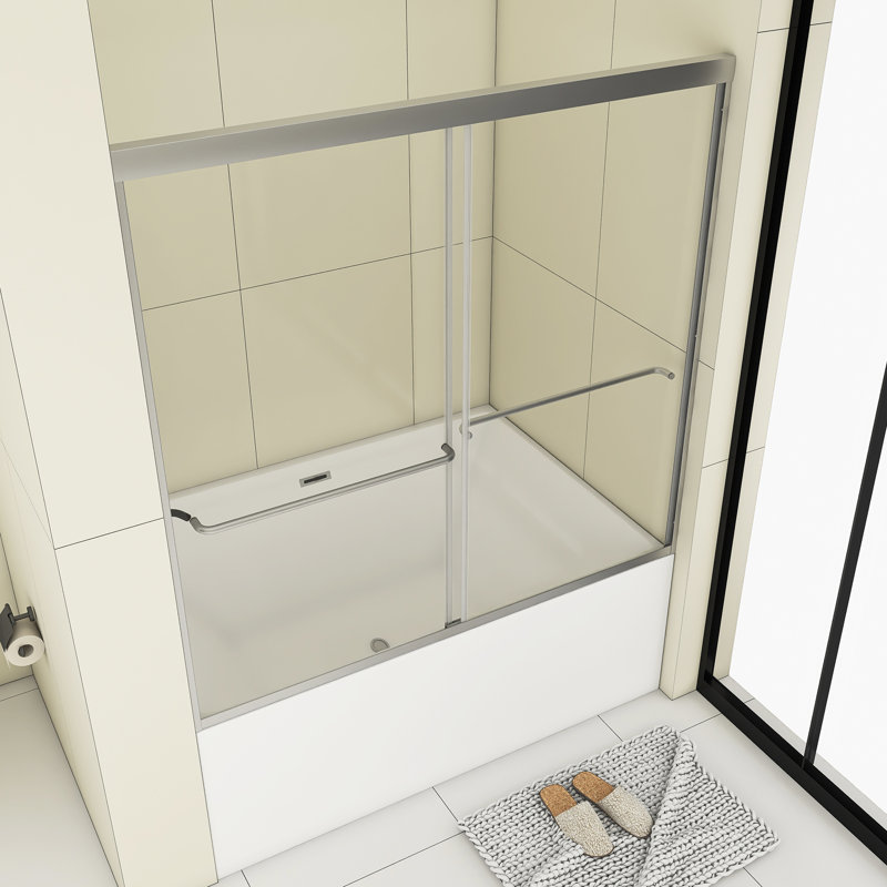 60" x 58" Double Sliding Tub Door, Chrome