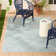 NICOLE MILLER NEW YORK Patio Country Ombre Geo Outdoor Area Rug, Blue/Cream