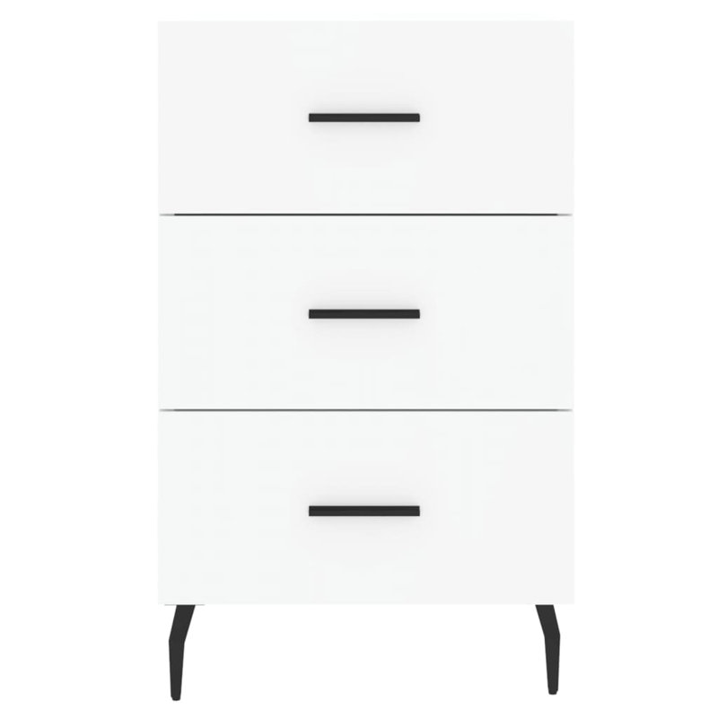 Mehrudin 40cm W Iron Bedside Table, White