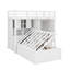 Lit superposé simple avec tiroirs, garde-robe, tablettes et lit hydraulique-780012494