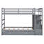 Lit simple superposé au-dessus d'un lit gigogne gris - Bois massif pour un cadre de chambre à coucher éblouissant et essentiel-130040788